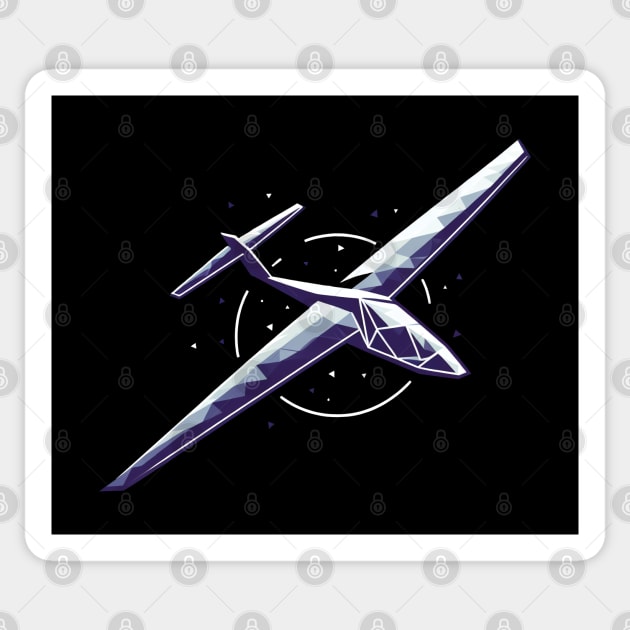 Glider Sailplane Biplane Sticker by ThesePrints